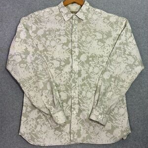 Ted Baker London Floral Stripe Button Up Shirt Men’s Size 5 XL Long Sleeve